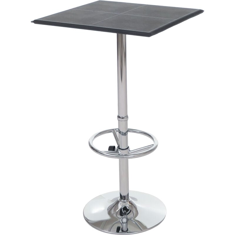 Jamais utilisé] Table de bar / table haute Chicago, avec repose-pied, 63x63x110cm, noir