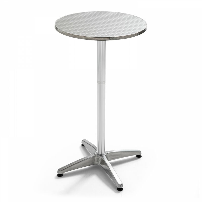 Table de bar ronde en aluminium gris
