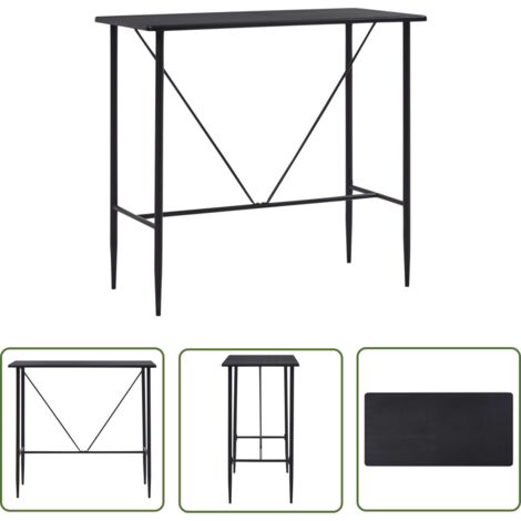 Table de bar  Table Haute  Table d'appoint Noir 120x60x110 cm MDF BZTHBS301855 MaisonChic