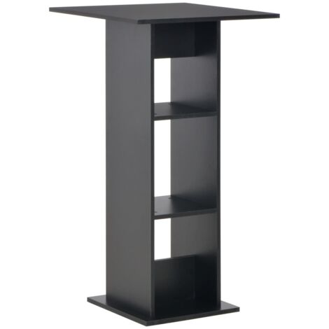 Table de bar Table haute  Table de Cuisine Noir 60x60x110 cm 74967