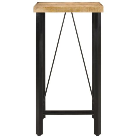 Table de bar，Table de Cuisine，Table Haute 55x55x107 cm bois massif de manguier et fer CFW542574