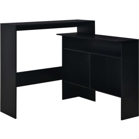 Table de bar，Table de Cuisine，Table Haute avec 2 dessus de table Noir 130 x 40 x 120 cm CFW490882