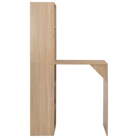Table de bar,Table de Cuisine,Table Haute avec armoire Chêne 115x59x200 cm CFW618383