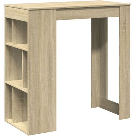 Table de bar,Table de Cuisine,Table Haute avec étagères chêne sonoma bois d'ingénierie CFW475662