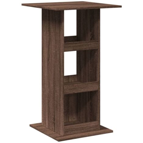 Table de bar，Table de Cuisine，Table Haute avec rangement chêne marron bois d’ingénierie CFW472109