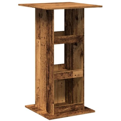 Table de bar，Table de Cuisine，Table Haute avec rangement vieux bois bois d’ingénierie CFW449570