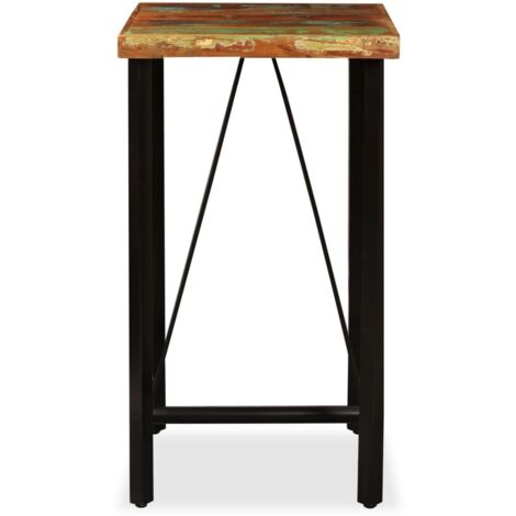 Table de bar，Table de Cuisine，Table Haute Bois de récupération massif 60x60x107 cm CFW611446
