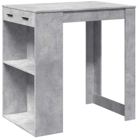 Table de bar，Table de Cuisine，Table Haute gris béton 102x70x103,5 cm bois d'ingénierie CFW698782