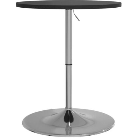 Table de bar，Table de Cuisine，Table Haute noir 60x60x90 cm bois d'ingénierie et acier chromé CFW305612