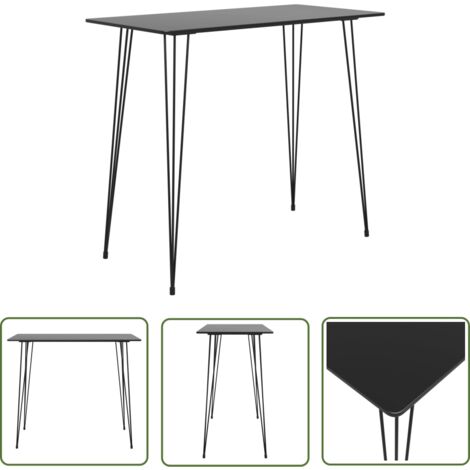 Table de bar,Table de haut,Table de salle à manger Noir 120x60x105 cm -41323