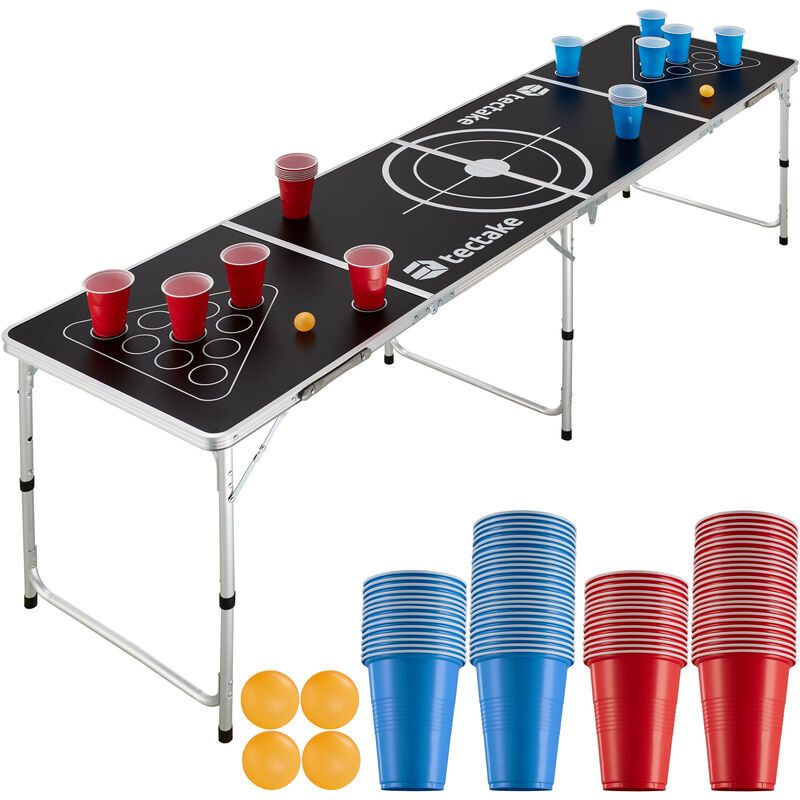 Table de Beer Pong tijuana avec emplacements gobelets - beer pong table, table de bière pong, jeu de bière - noir/blanc