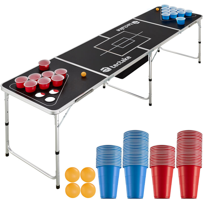 Table de Beer Pong cancun avec porte gobelets et compartiment isotherme - beer pong table, table de bière pong jeu de bière, jeu à boire jeu de fête