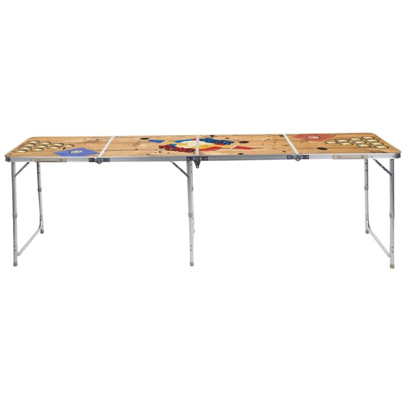 Table de bière-pong pliante 240x60x55 cm mdf et aluminium HI