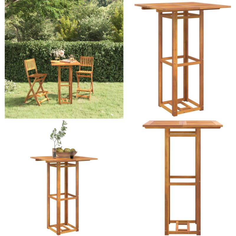 Table de bistro 75x75x110 cm Bois d'acacia massif - Table De Bistrot - Table De Jardin - Table Extérieure - Acacia Massif - Meubles De Jardin - Home