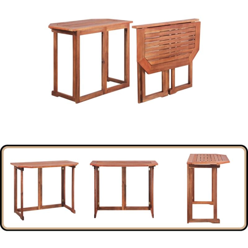 Table de bistro 90x50x75 cm Bois d'acacia massif - Table De Jardin - Table Extérieure - Table Bistrot - Acacia Massif - Mobilier De Jardin