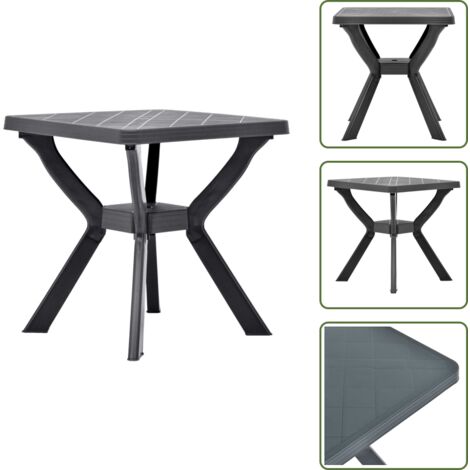 Table de bistro Anthracite 70x70x72 cm Plastique - Table De Jardin - Table Bistrot - Mobilier De Jardin - Table Extérieure - Table Résistante Aux Intempéries