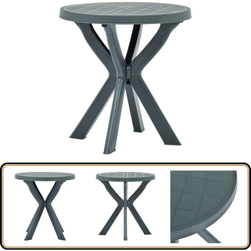 Table de bistro Blanc Ø70 cm Plastique - Table De Jardin - Table Bistrot - Mobilier De Jardin - Table Extérieure - Table Ronde