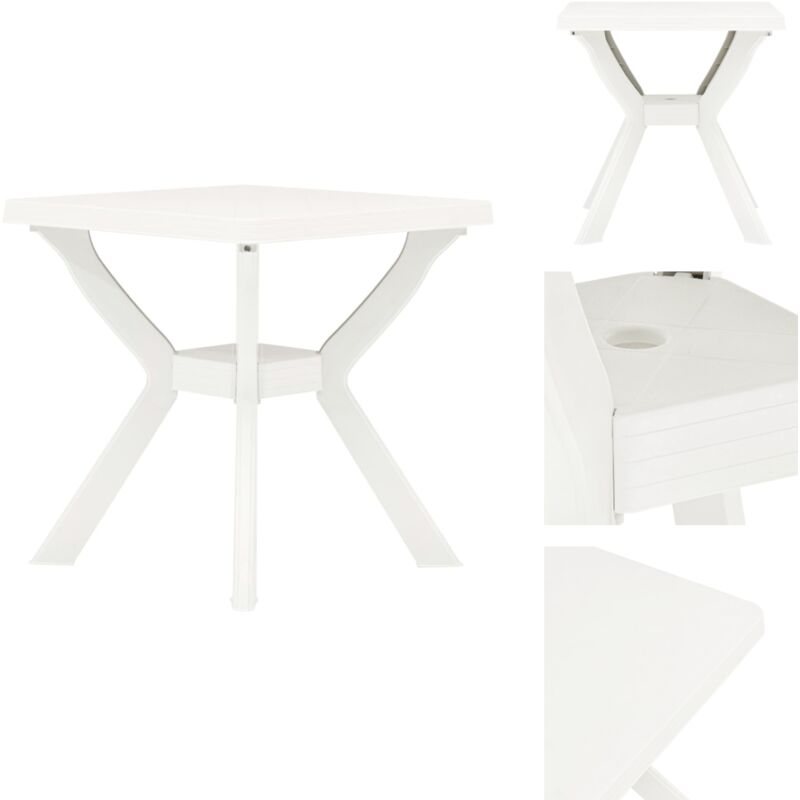 Table de bistro Blanc 70x70x72 cm Plastique - Table De Jardin - Table Bistrot - Table Extérieure - Mobilier De Jardin - Table Blanche