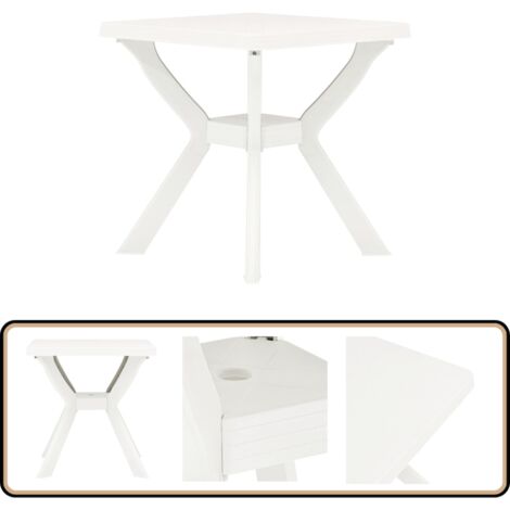 Table de bistro Blanc 70x70x72 cm Plastique - Table De Jardin - Table Bistrot - Table Extérieure - Mobilier De Jardin - Table Blanche