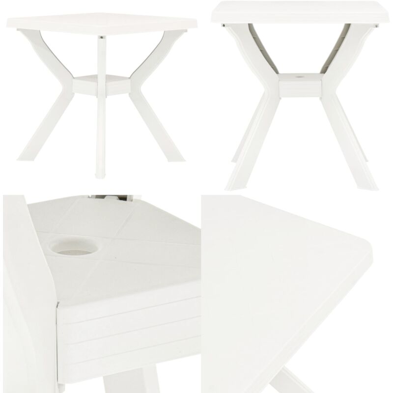 Table de bistro Blanc 70x70x72 cm Plastique - Table De Jardin - Table Bistrot - Table Extérieure - Mobilier De Jardin - Table Blanche - Home & Living