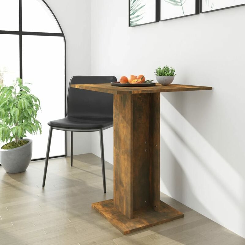 Inlife Table de bistro Chêne fumé 60x60x75 cm Bois d'ingénierie