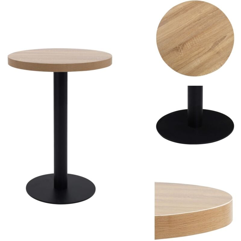 Vidaxl - Table de bistro Marron clair 60 cm mdf - Table Bistro - Table Ronde - Mobilier Extérieur - Décoration Intérieure - Meubles Design
