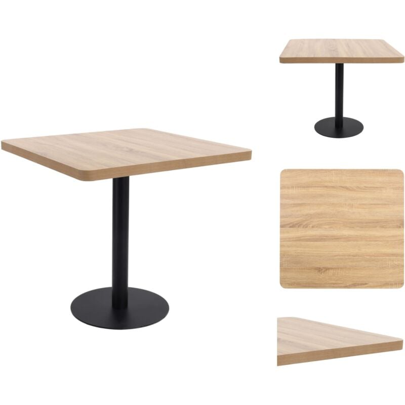 Vidaxl - Table de bistro marron clair 80x80 cm mdf - Table Bistro - Table Ronde - Table Pour Deux - Mobilier Extérieur - Décoration Intérieure