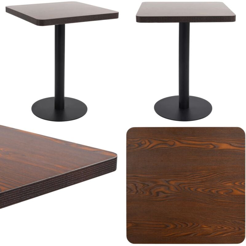 Vidaxl - Table de bistro Marron foncé 60x60 cm mdf - Table Bistro - Table Ronde - Table Pour Deux - Mobilier Extérieur - Décoration Intérieure - Home
