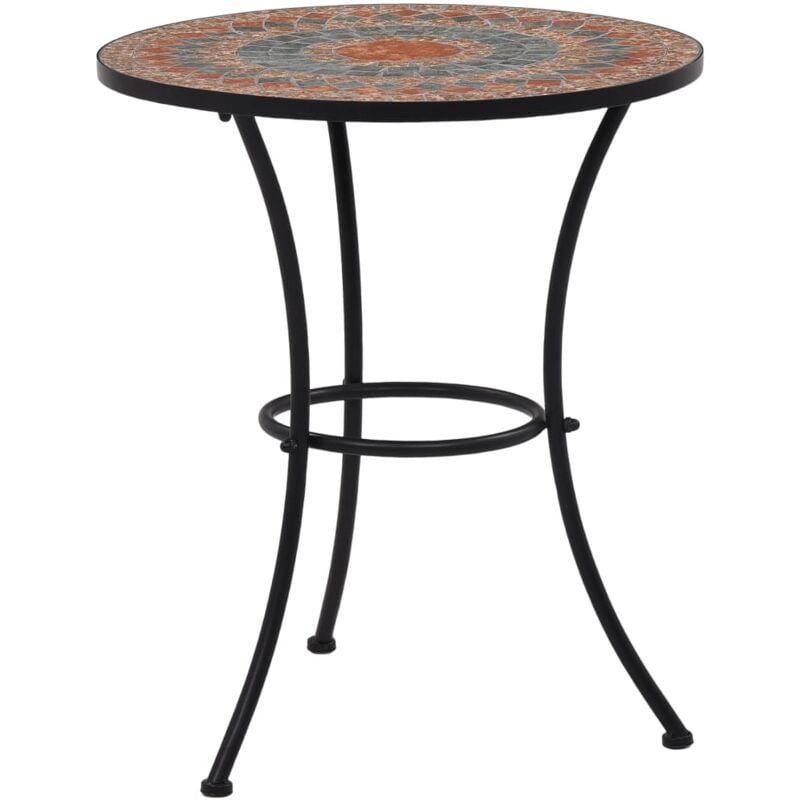 Table bistrot pour bistrot extérieur avec 60 cm de mosaïque en céramique diverses couleurs couleur : Orange