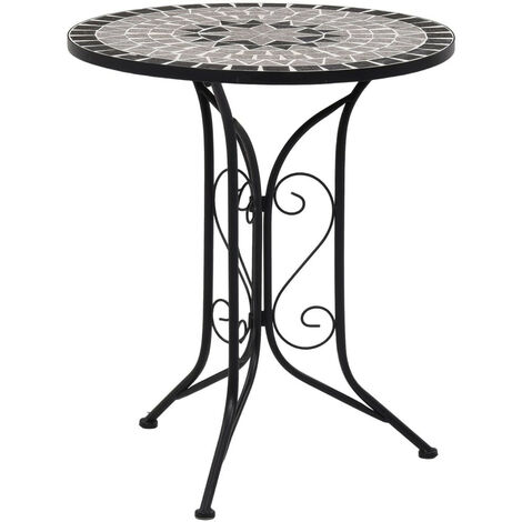Table de bistro mosaïque Gris 61cm Céramique