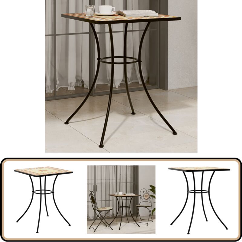 Vidaxl - Table de bistro mosaïque terre cuite 60x60x74 cm céramique - Table De Bistrot - Table Extérieure - Table Mosaïque - Table En Céramique
