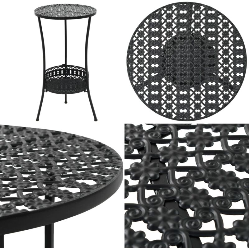 Table de bistro Noir 40x70 cm Métal - Table De Bistro - Table Extérieure - Mobilier De Jardin - Table Ronde - Style Vintage - Home & Living
