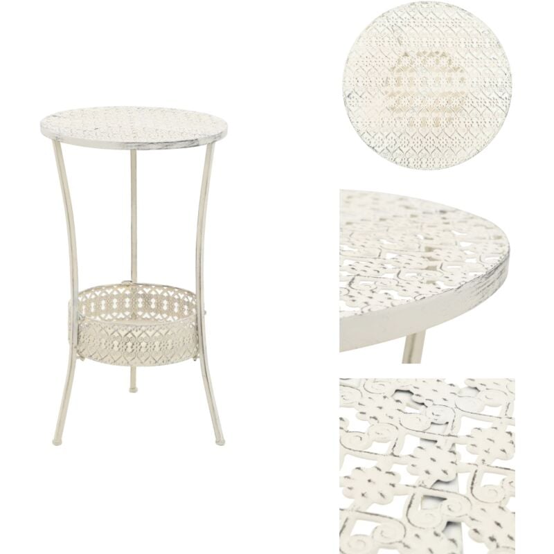Vidaxl - Table de bistro Style vintage Ronde Métal 40x70 cm Blanc - Table Bistro - Table Ronde - Table Vintage - Table Métal - Table Design