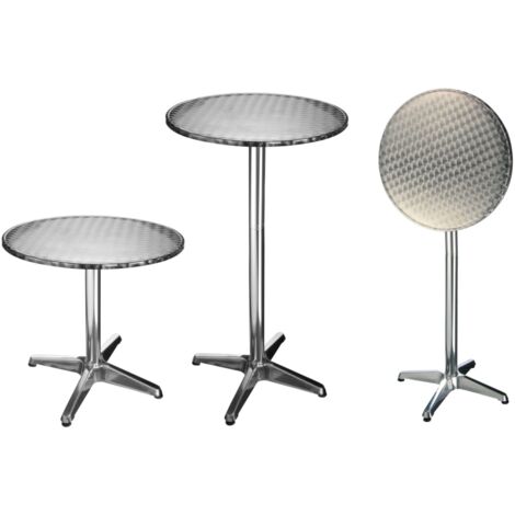 Table de bistro Table de jardin | Table de bar pliable Aluminium Rond 60 x 60 x (58-115) cm 85222 - Argent