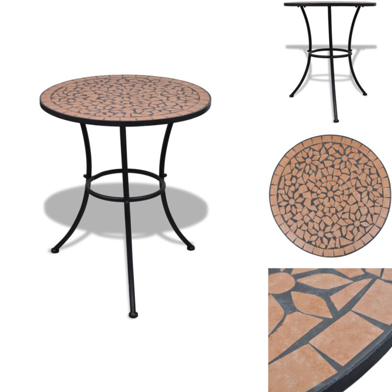 Vidaxl - Table de bistro Terre cuite 60 cm Mosaïque - Table De Jardin - Table D'appoint - Table En Céramique - Table En Fer - Mobilier De Jardin