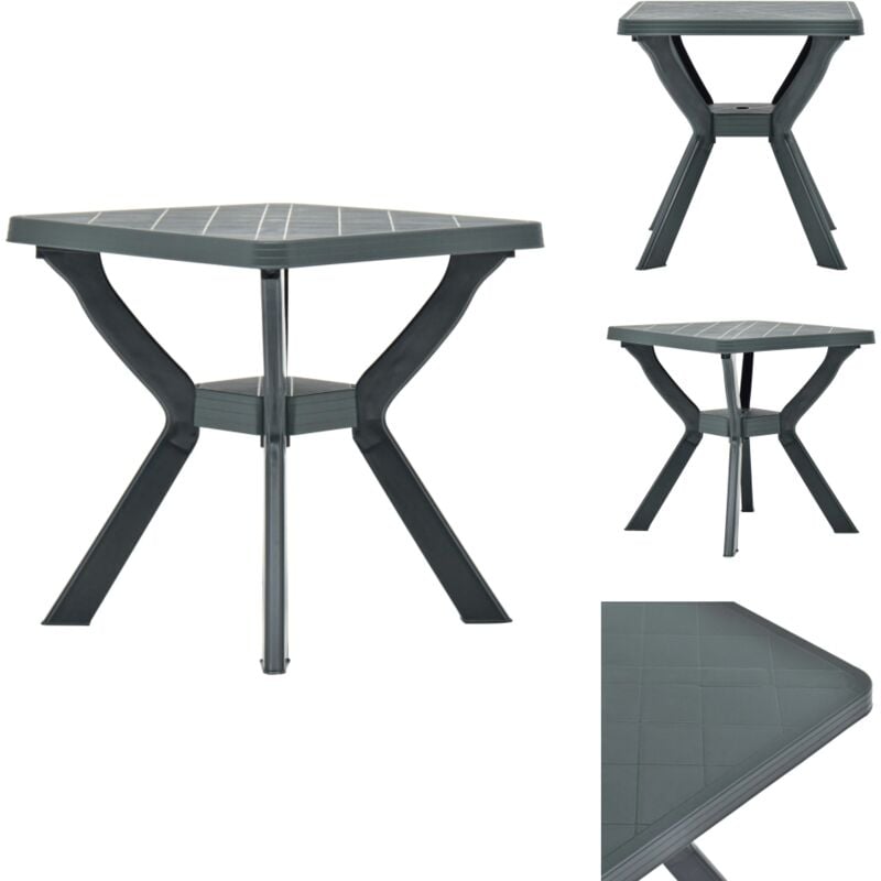 Table de bistro Vert 70x70x72 cm Plastique - Table De Jardin - Table Bistrot - Table Extérieure - Mobilier De Jardin - Table Verte