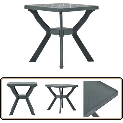 Table de bistro Vert 70x70x72 cm Plastique - Table De Jardin - Table Bistrot - Table Extérieure - Mobilier De Jardin - Table Verte