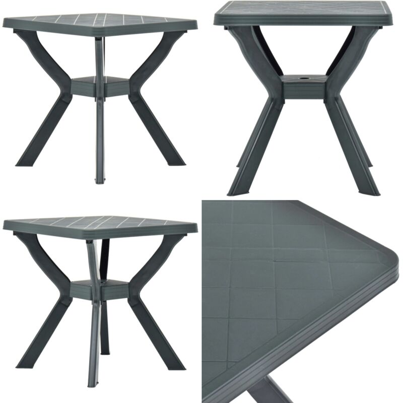 Table de bistro Vert 70x70x72 cm Plastique - Table De Jardin - Table Bistrot - Table Extérieure - Mobilier De Jardin - Table Verte - Home & Living