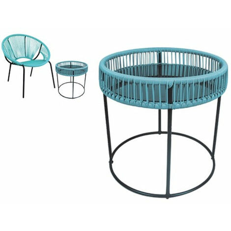 TABLE DE BISTROT ARPA MARINE EN ACIER AVEC PLATEAU EN VERRE