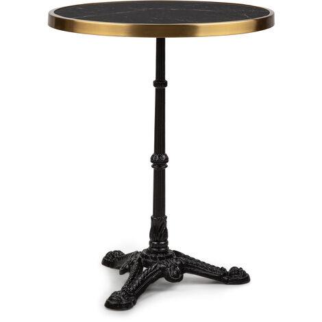 Table de bistrot - Blumfeldt - style art nouveau - 57,5 x 72 cm (øxh) - plateau rond en marbre - noir & or - Gris - Gris
