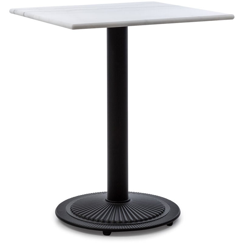blumfeldt - table de bistrot style art nouveau - 60 x 72 x 60 cm - plateau rond marbre blanc - pied rond - noir / marbre blanc