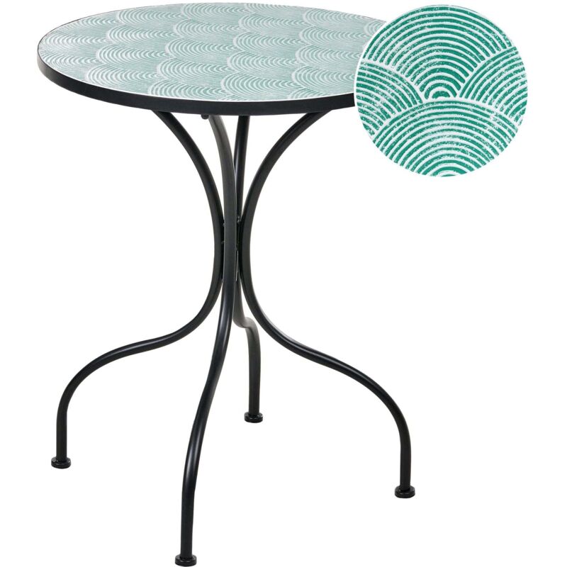 Table de Bistrot d'Extérieur en Métal Style Vintage Plateau en Fer Noir Anapo