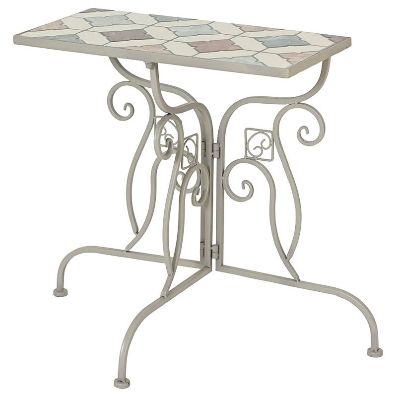 Table de bistrot en métal/mosaïque marrakech pour l'extérieur 29 x 58 x 63,50 cm