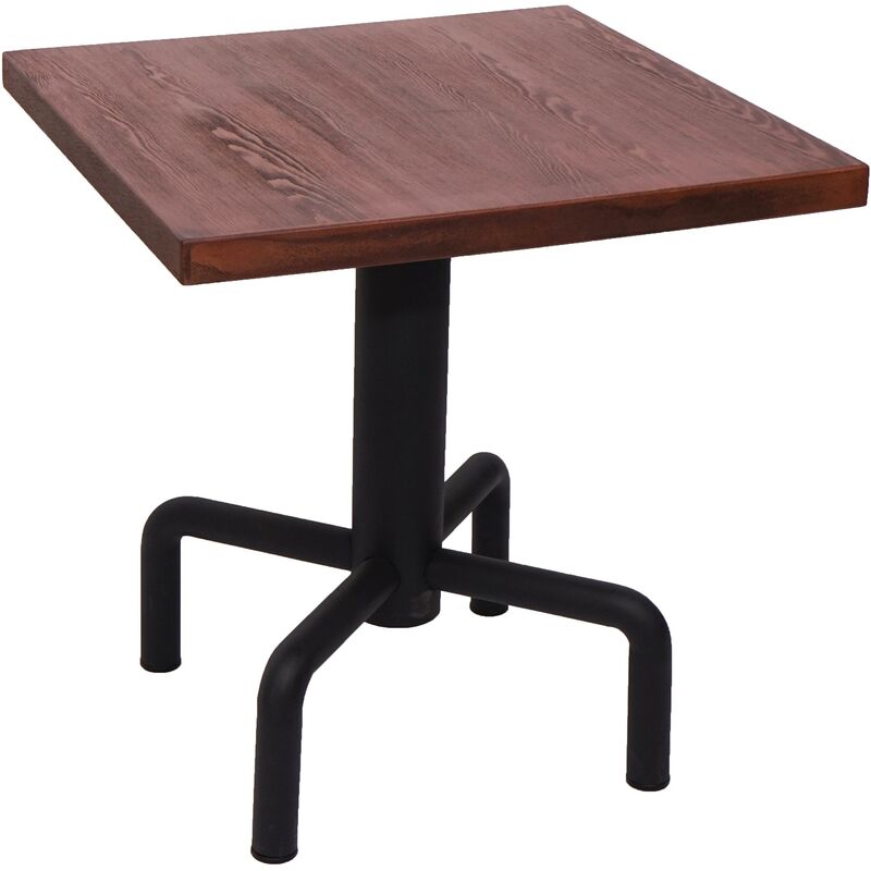 table de bistrot hhg-870, table de bar, qualité gastronomique industrielle 73x70x70cm vintage marron - brown