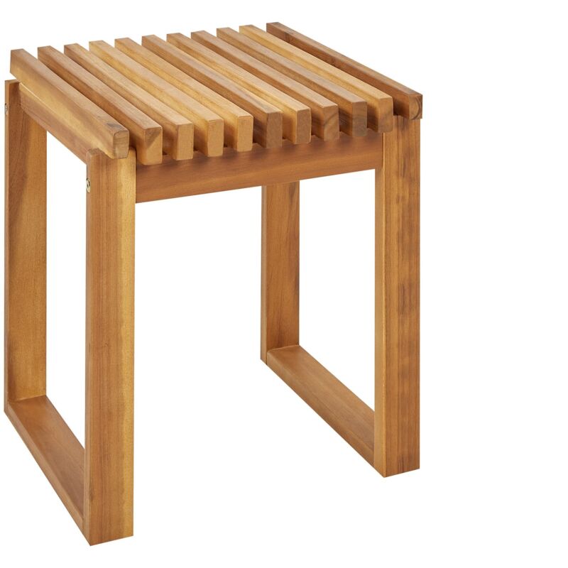 Table de Bistrot Rustique Moderne pour l'Extérieur 40 x 40 cm en bois d'Acacia Clair Bellano