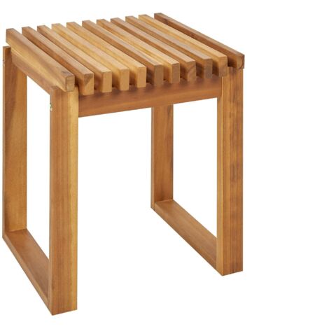 Table de Bistrot Rustique Moderne pour l'Extérieur 40 x 40 cm en bois d'Acacia Clair Bellano