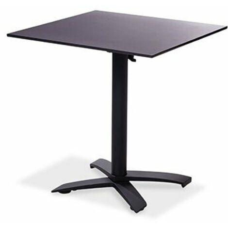 Table de bistrot X Cross avec piètement noir + plateau HPL 70x70 cm - Veba