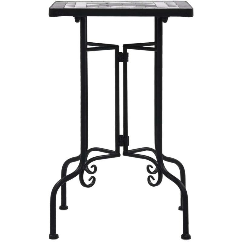 Table de bistro，Table de Cuisine，Table Haute mosaïque noir et blanc Céramique CFW756150