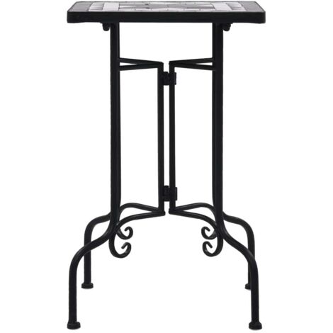 Table de bistro，Table de Cuisine，Table Haute mosaïque noir et blanc Céramique CFW756150