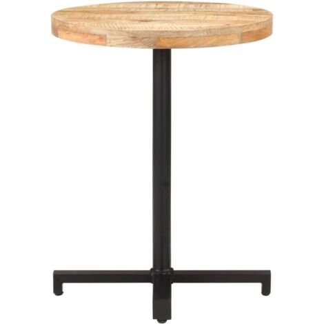 Table de bistro，Table de Cuisine，Table Haute Ronde Ø60x75 cm Bois de manguier brut CFW795163